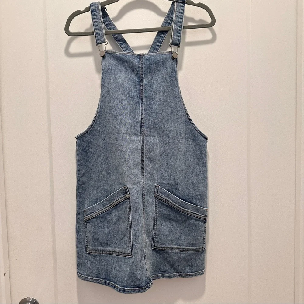 Vintage Y2K Denim Jumper Dress Size Small